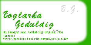 boglarka geduldig business card